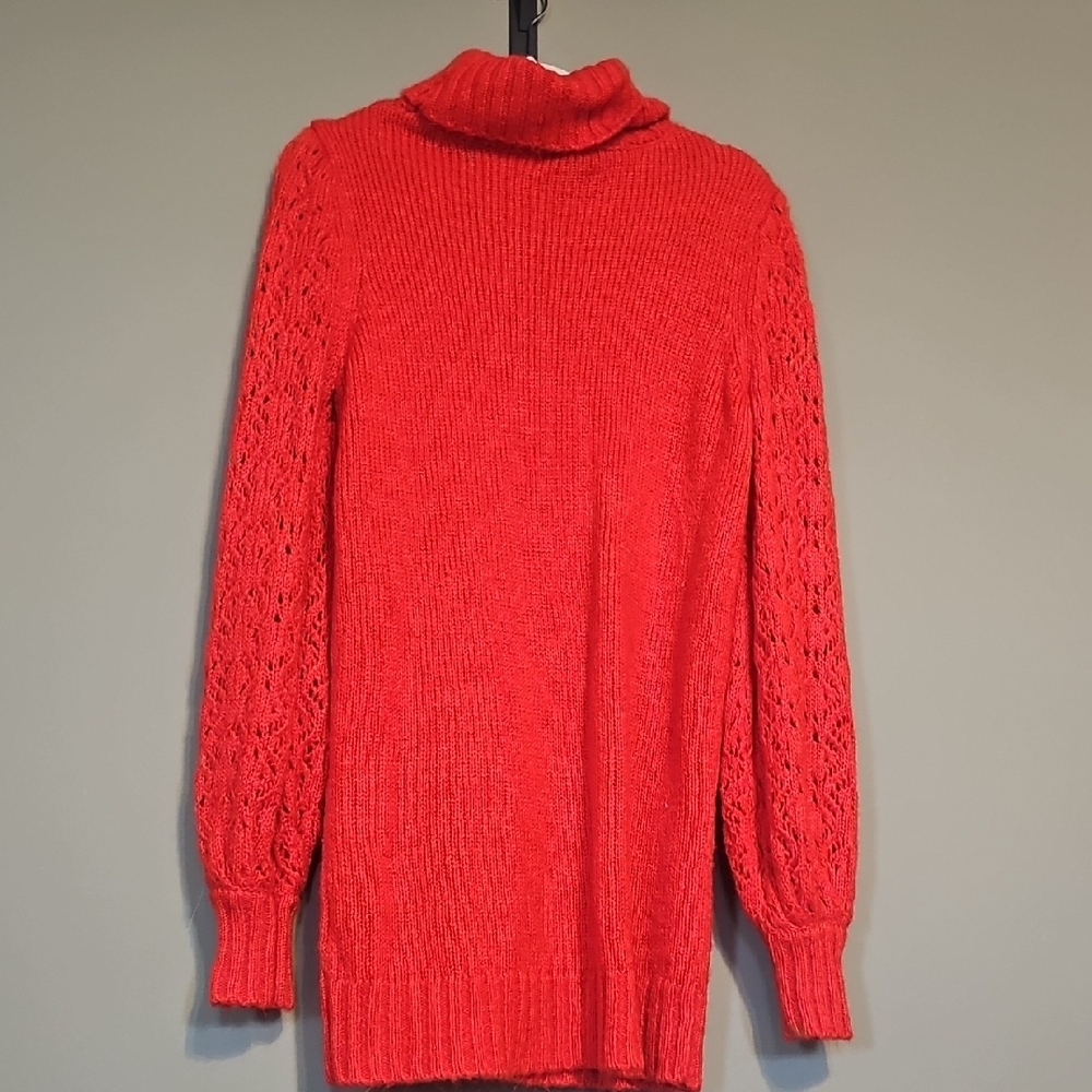 For Love & Lemons Knit Francois Turtleneck Pointelle Dress